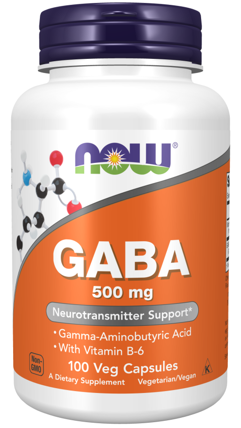 NOW Foods GABA Neurotransmitter Support 500 mg - 100 Veg Capsules