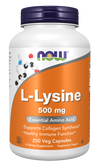 NOW Foods L-Lysine Essential Amino Acid 500 mg - 250 Veg Capsules