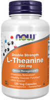 NOW Foods Double Strength L-Theanine Stress Management 200 mg - 120 Veg Capsules