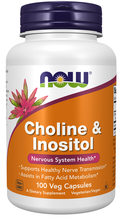 NOW Foods Choline & Inositol Nervous System Health - 100 Veg Capsules