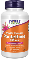 NOW Foods Double Strength Pantethine Cardiovascular Health 600 mg - 60 Softgels