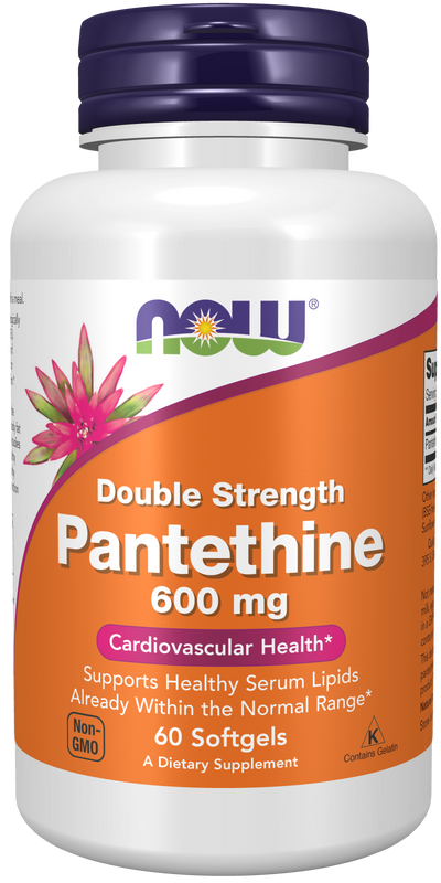NOW Foods Double Strength Pantethine Cardiovascular Health 600 mg - 60 Softgels