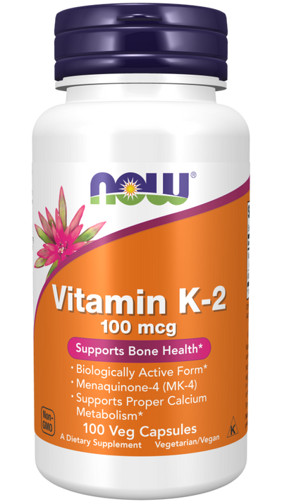 NOW Foods Vitamin K-2 100 mcg Supports Bone Health - 100 Veg Capsules