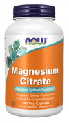 NOW Foods Magnesium Citrate Nervous System Support - 240 Veg Capsules