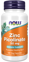 NOW Foods Zinc Picolinate Immune Support 50 mg - 120 Veg Capsules