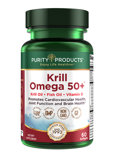 Krill Omega 50+® Krill Oil & Fish Oil Complex 1000mg (500mg Each) - Purity Products®