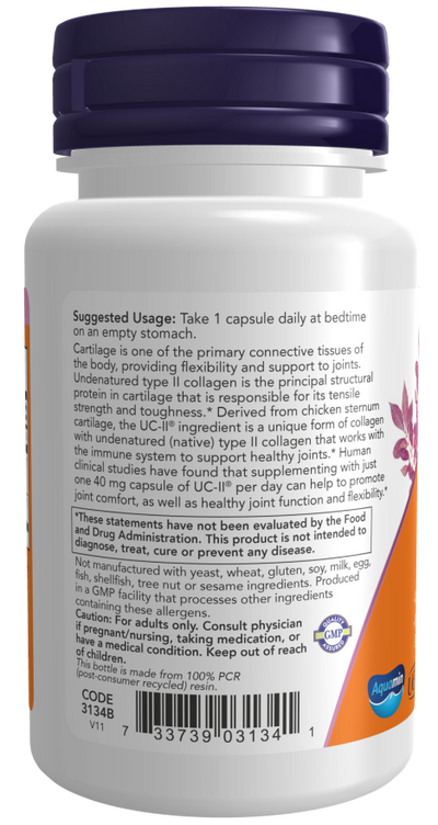 NOW Foods UC-II Joint Health - 60 Capsules