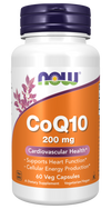 NOW Foods CoQ10 200 mg for Cardiovascular Health - 60 Veg Capsules