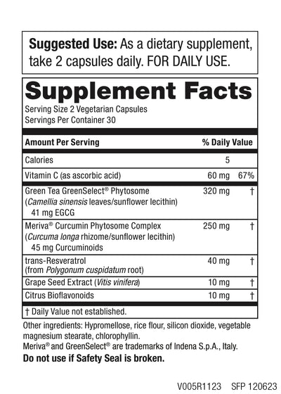 Green Tea CR™ Phytosome Advanced Energy & Metabolism Support 60 Capsules - Purity Products®