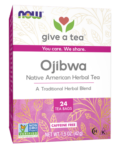 NOW Foods Ojibwa Tea Caffeine-Free Native American Herbal Tea - 24 Tea Bags