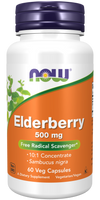 NOW Foods Elderberry Free Radical Scavenger 10:1 Concentrate 500 mg - 60 Veg Capsules