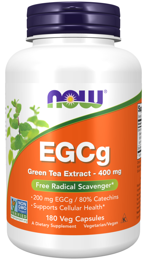 NOW Foods EGCg Green Tea Extract 400mg Free Radical Scavenger - 180 Veg Capsules