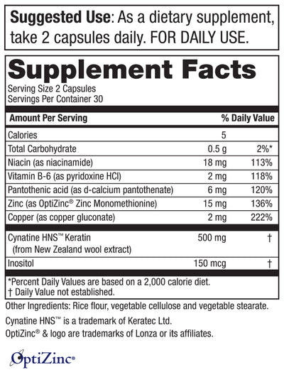 MyKeratin® ProClinical Advanced Hair Therapy with Cynatine® HNS 60 Capsules - Purity Products®