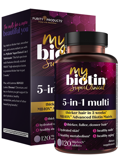 MyBiotin® SuperClinical 5-in-1 Multi Beauty & Wellness Formula with MB40X™ Technology - Purity Products®