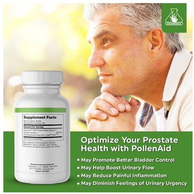 PollenAid Prostate Health Support | Helps Relieve Pain and Control Urinary Flow - 200 Tablets