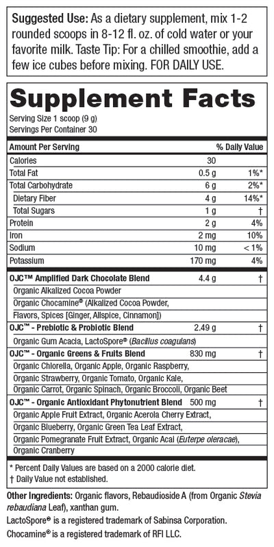 Purity Products OJC Organic Juice Cleanse Dark Chocolate Surprise - 270 Grams