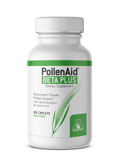 Graminex PollenAid Beta Plus Prostate Supplement for Men - Flower Pollen Extract with Beta Sitosterol Plus Vitamin D3 - Super Male Health Support Capsules, Better Prostate and Bladder Control, Natural Formula