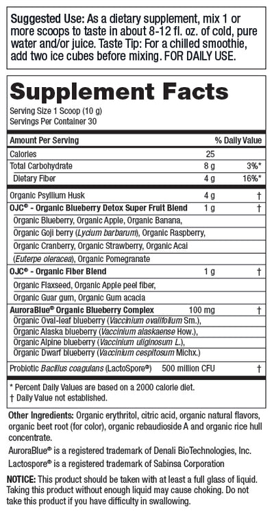 Purity Products OJC Organic Juice Cleanse Blueberry - 300 Grams