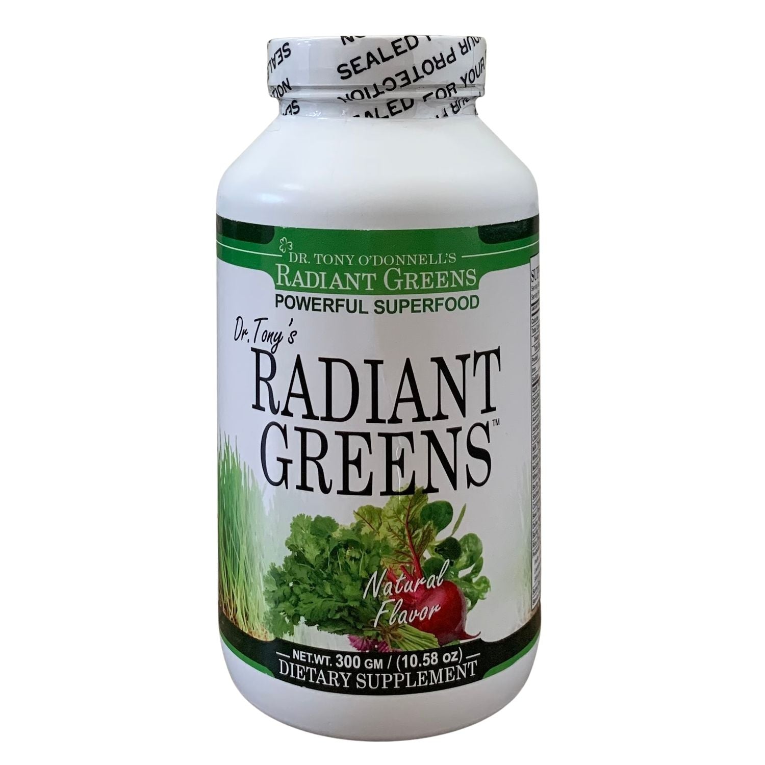 Dr. Tony O'Donnell's Radiant Greens Natural Superfood Powder with 30+ Ingredients 300g - GW Health